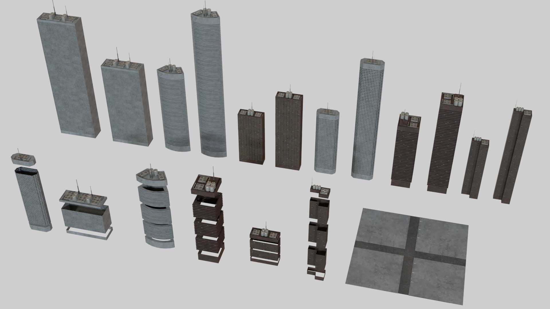 Skyscrapers city - city 3D model_6