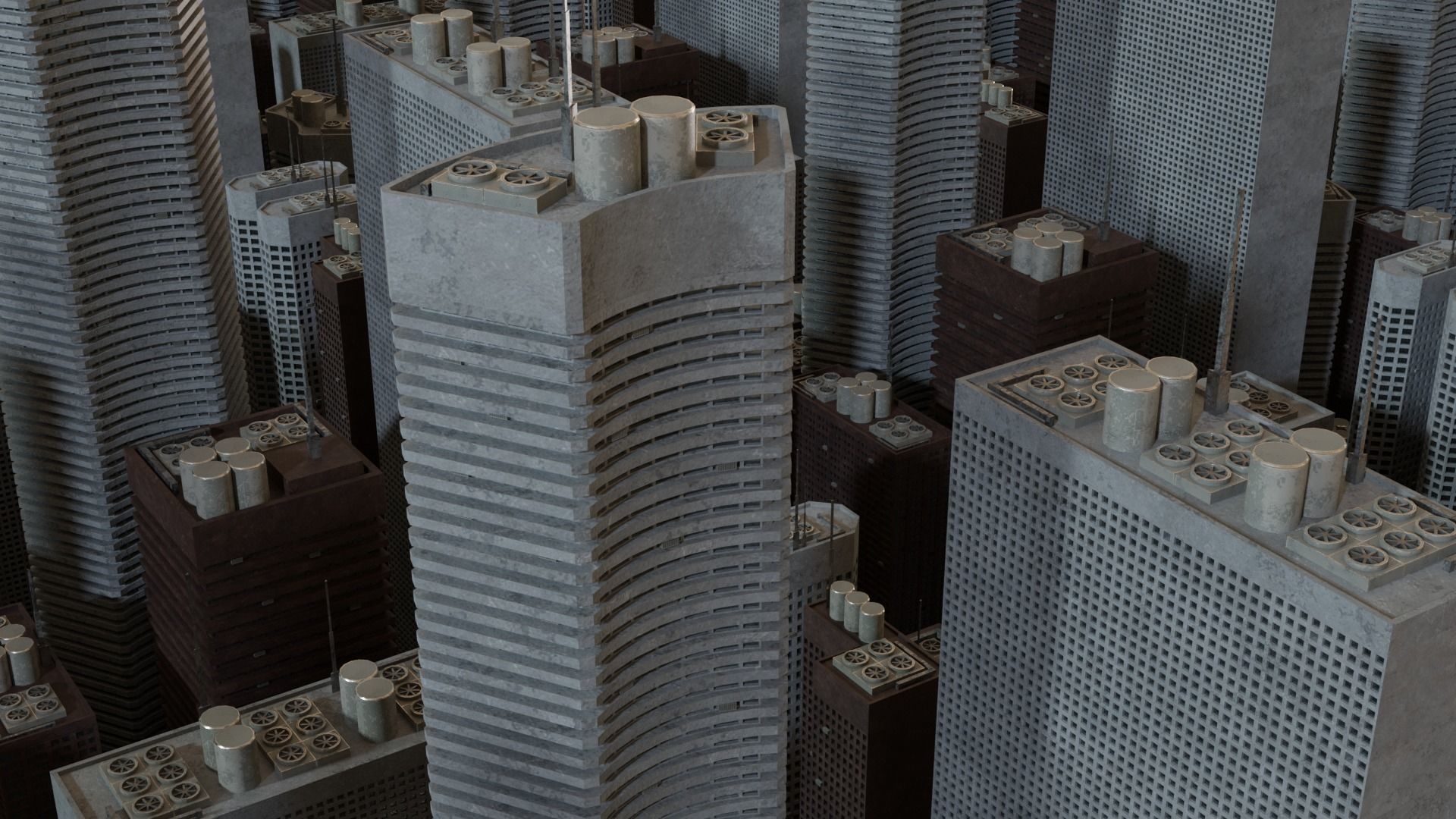 Skyscrapers city - city 3D model_4