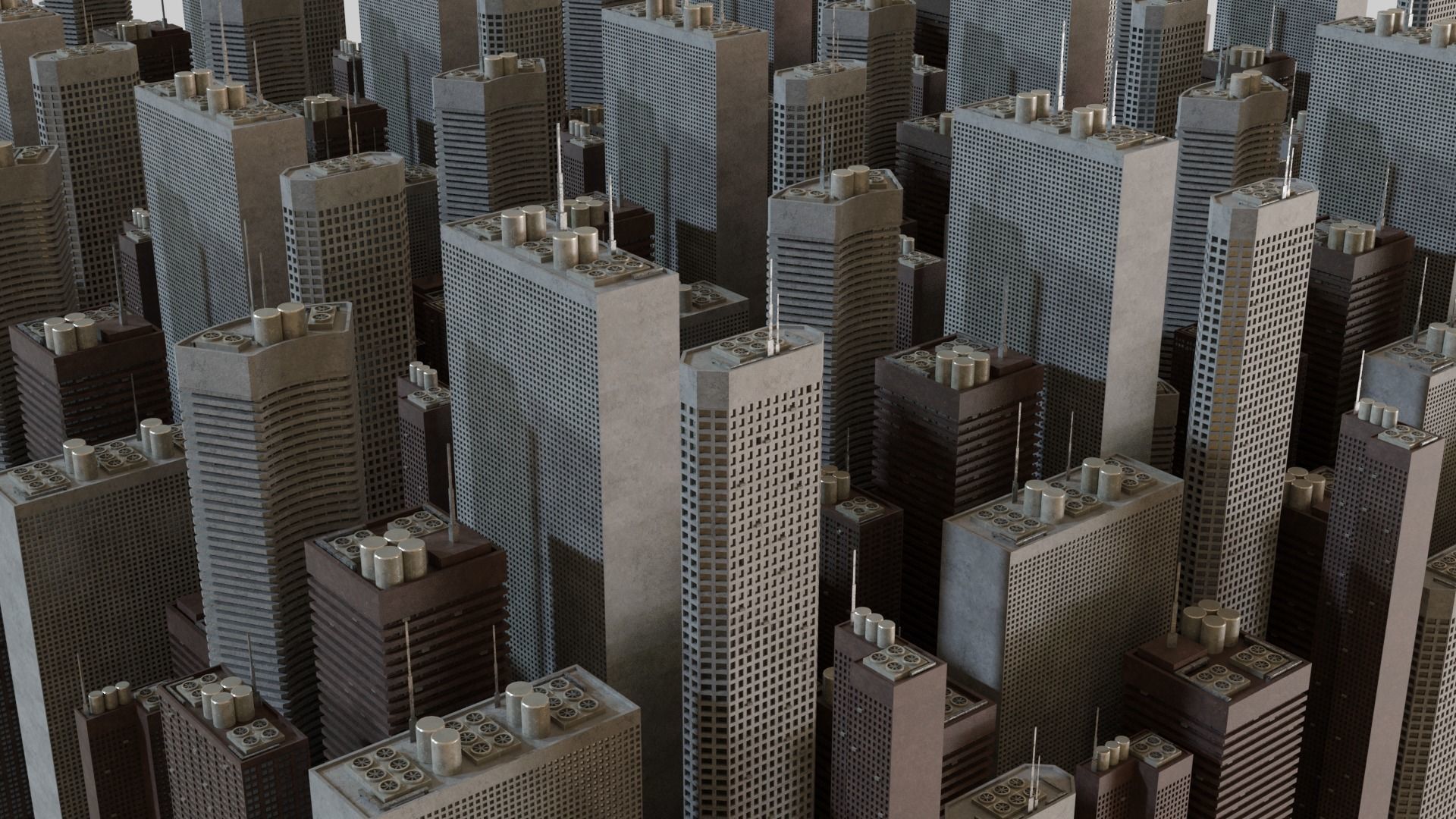 Skyscrapers city - city 3D model_5