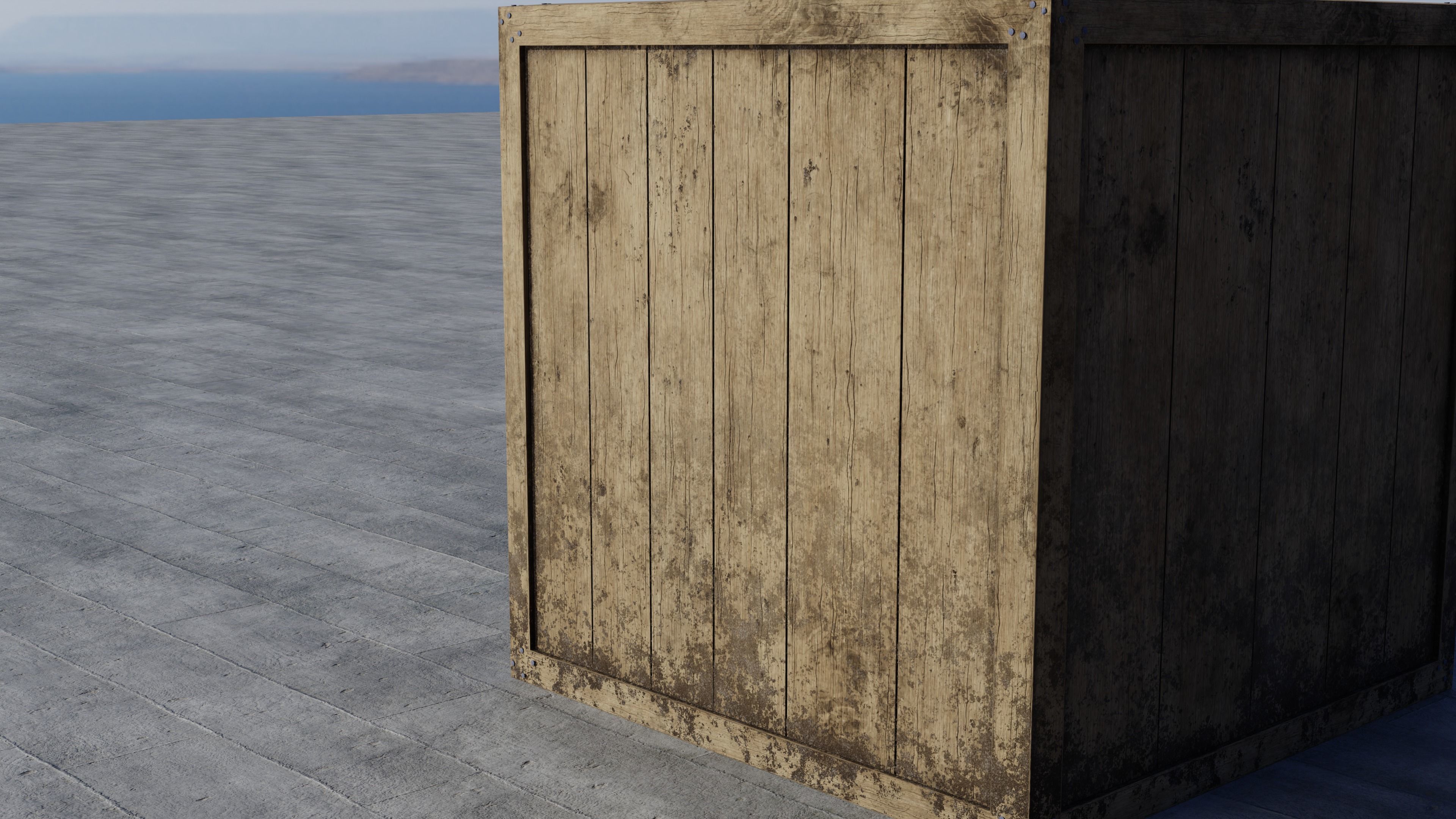 Wooden Crate Low-poly 3D model_5