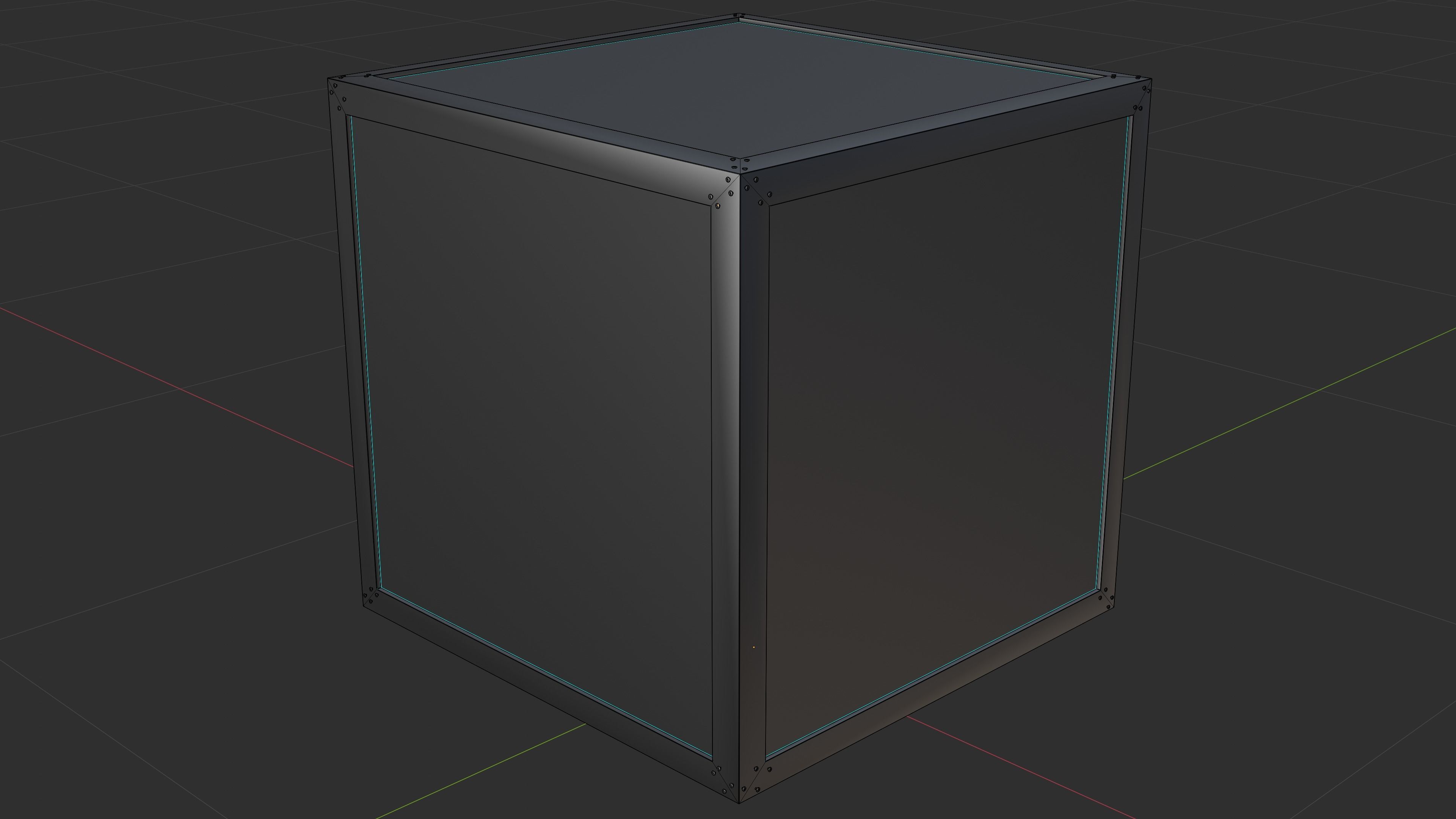 Wooden Crate Low-poly 3D model_8