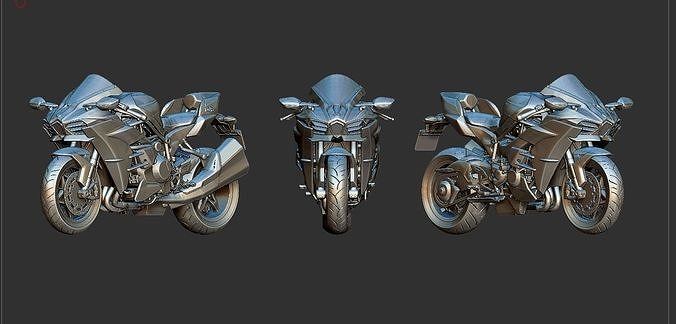 Kawasaki Ninja H2 bike 3D print model