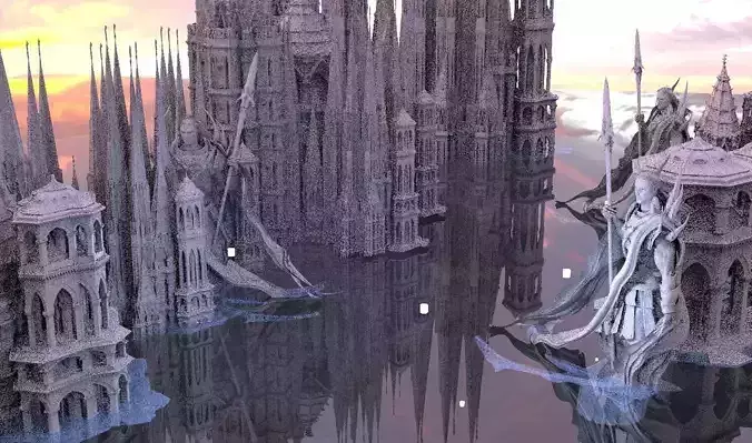 Elven City Caras Galadhon Kitbash 3D model