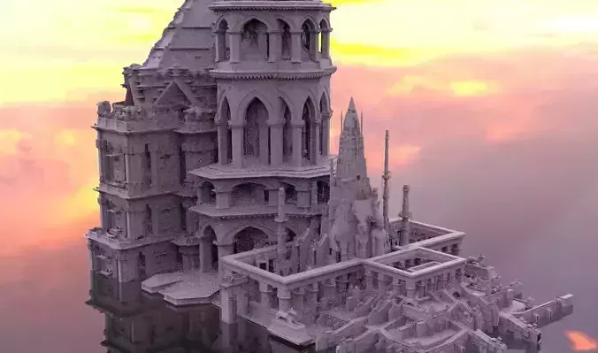 Atlantean  Temple structure 3D model