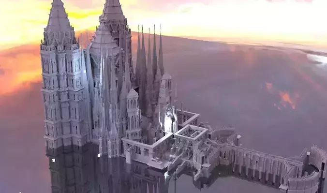 Atlantean Temple structure Kings walkways 3D