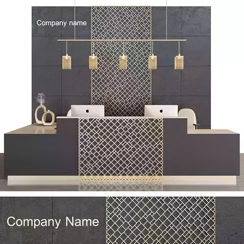 reception107 reception desk with gold design