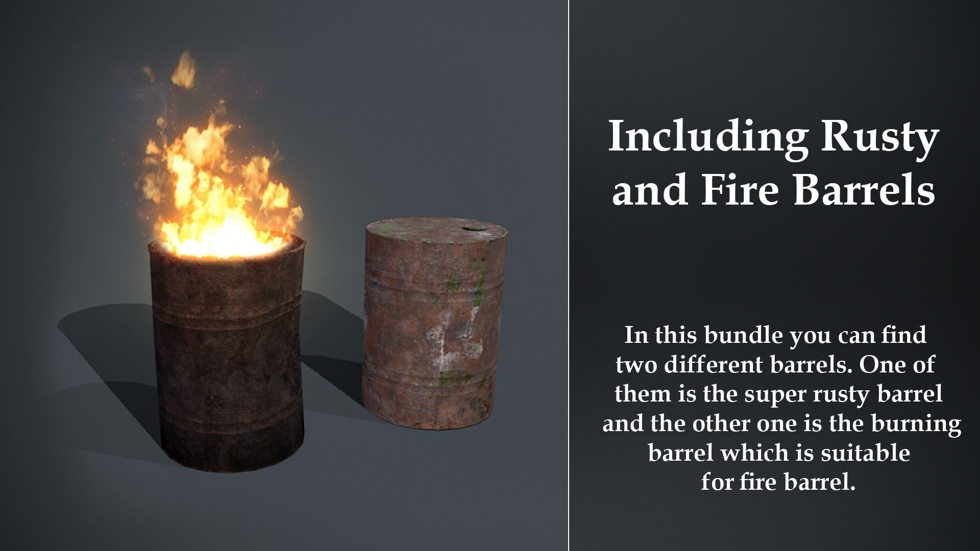 Metal Barrels Low-poly 3D model_5