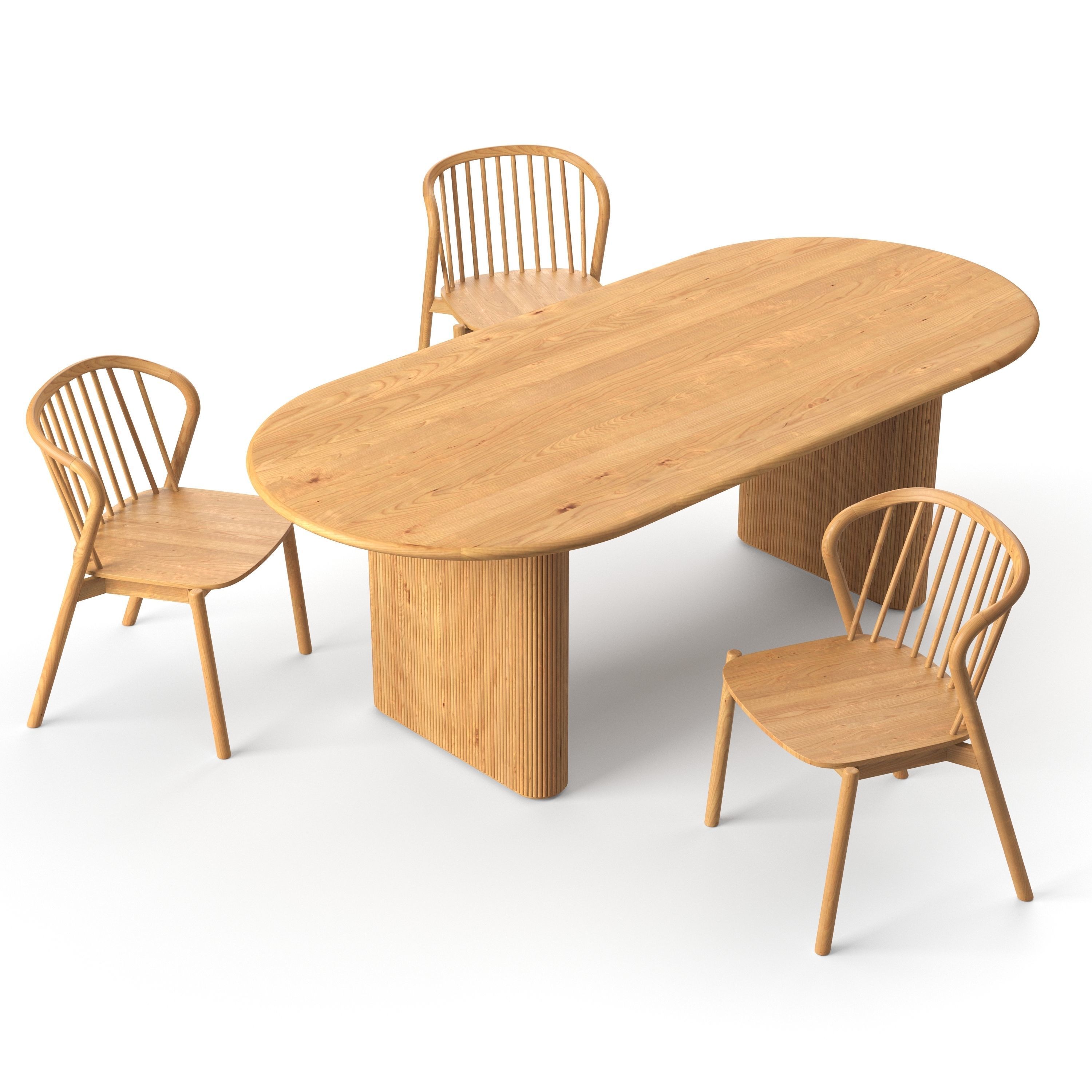 Table and chairs MADE 3D model_4