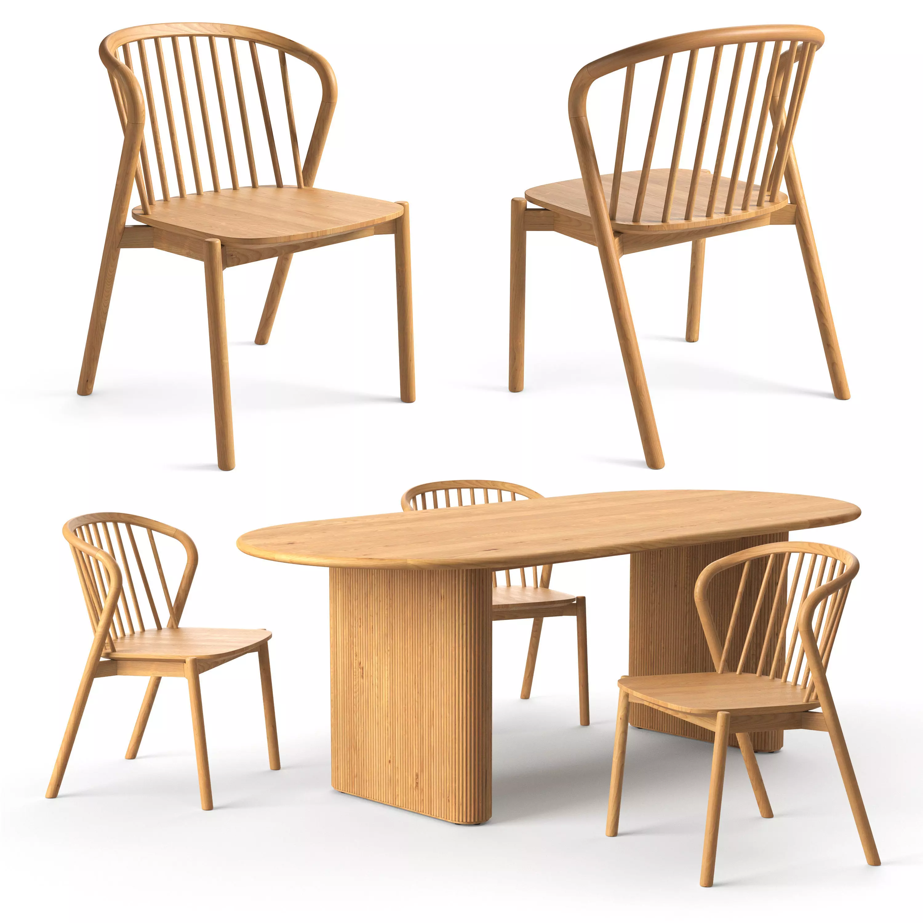 Table and chairs MADE 3D model_0