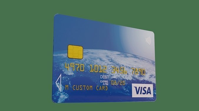 Customisable Debit Card  Low-poly 3D model