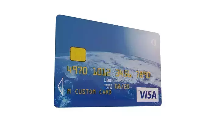 Customisable Debit Card  Low-poly 3D model
