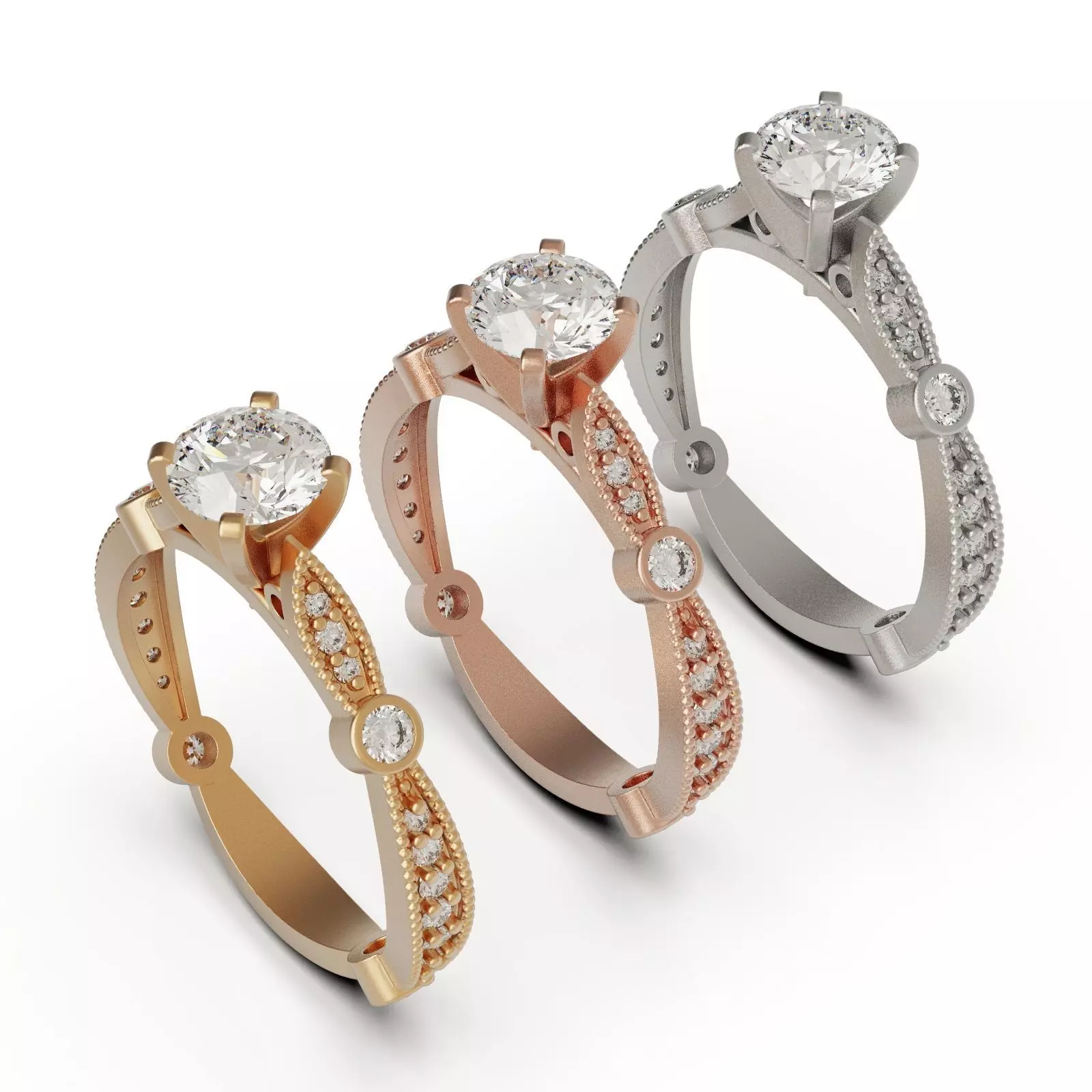 Solitaire ring D 3D print model
