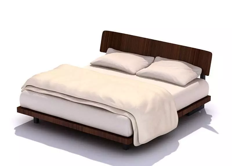 Minimalist European Bed 3D model_0