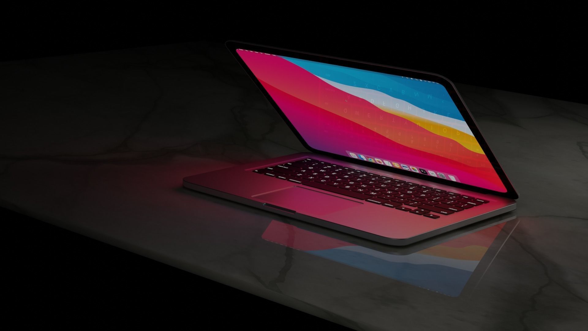 Macbook Pro Low-poly 3D model_4