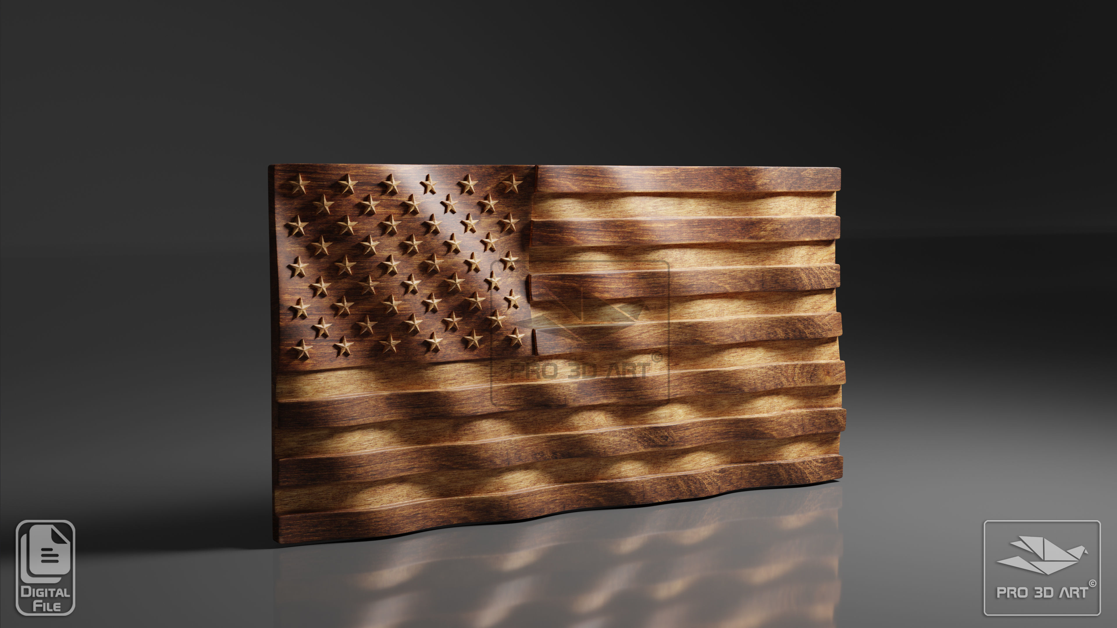 USA Flag and Map Pack - Files for CNC 3D model_1