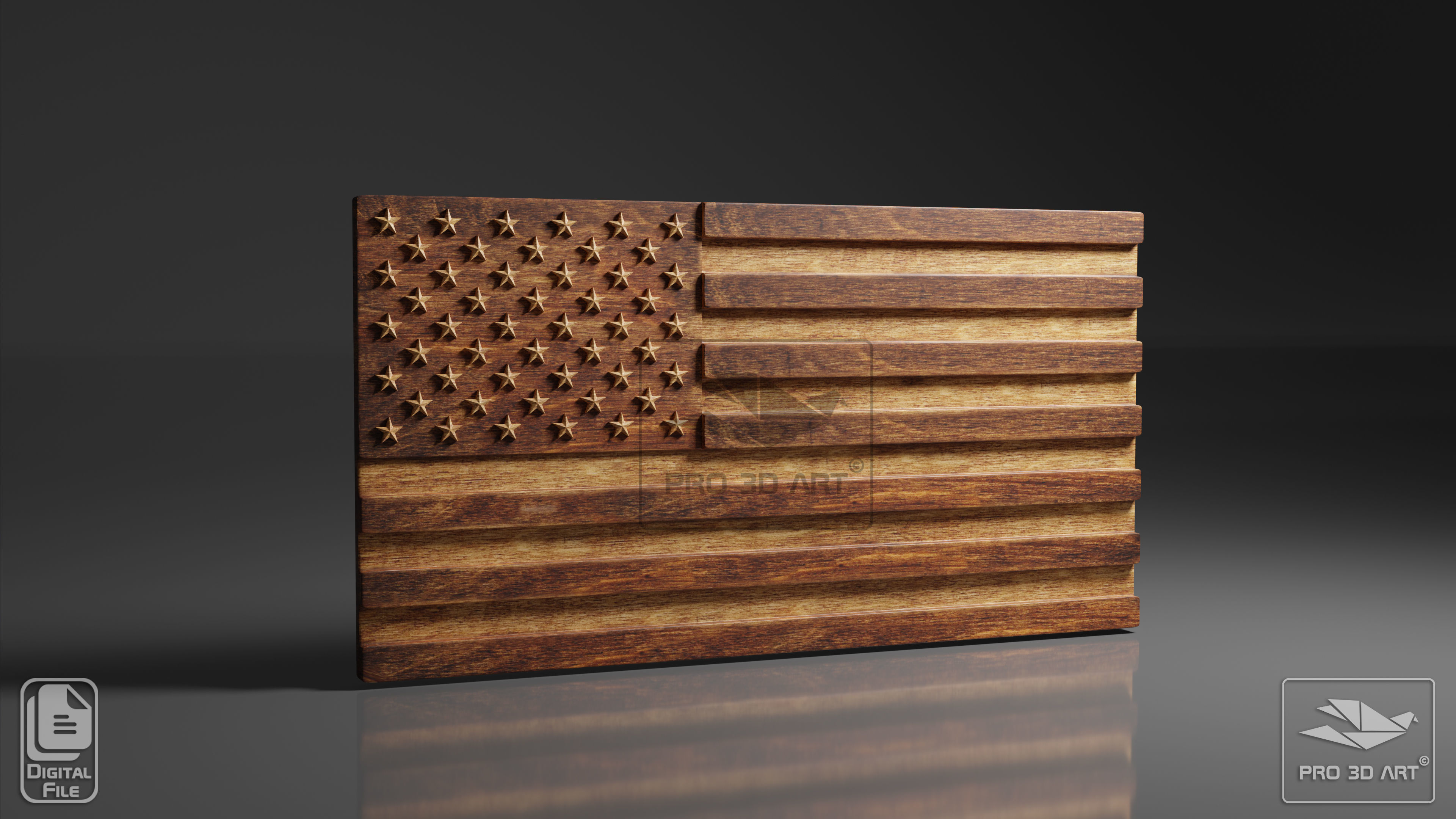 USA Flag and Map Pack - Files for CNC 3D model_4