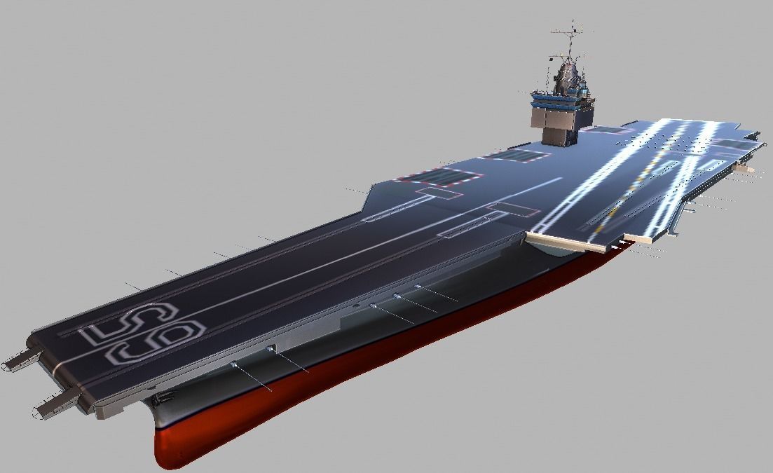 USS Enterprise CVN-65 Aircraft Carrier Low-poly 3D model_1