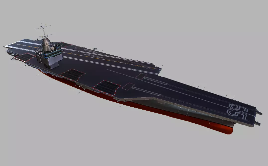 USS Enterprise CVN-65 Aircraft Carrier Low-poly 3D model_0