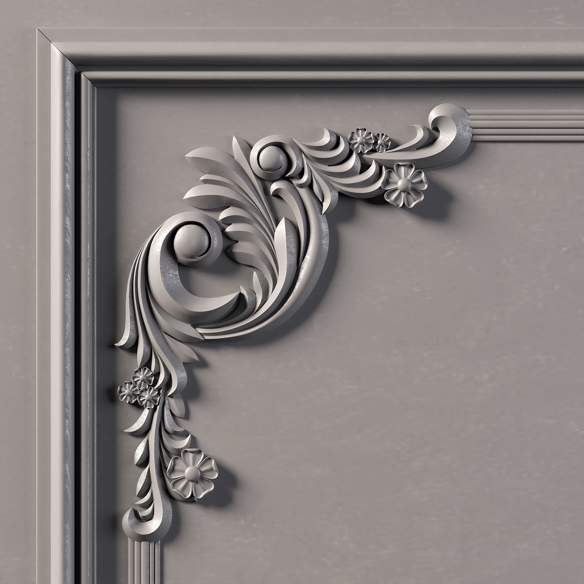 Wall Molding  Low-poly 3D model_5