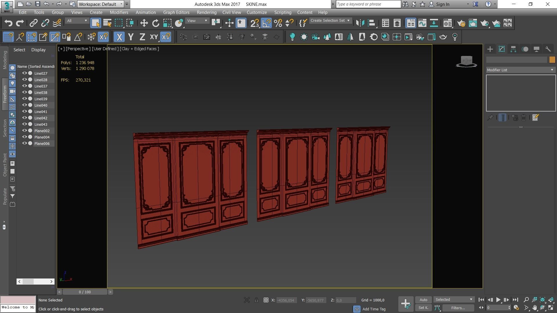 Wall Molding  Low-poly 3D model_9