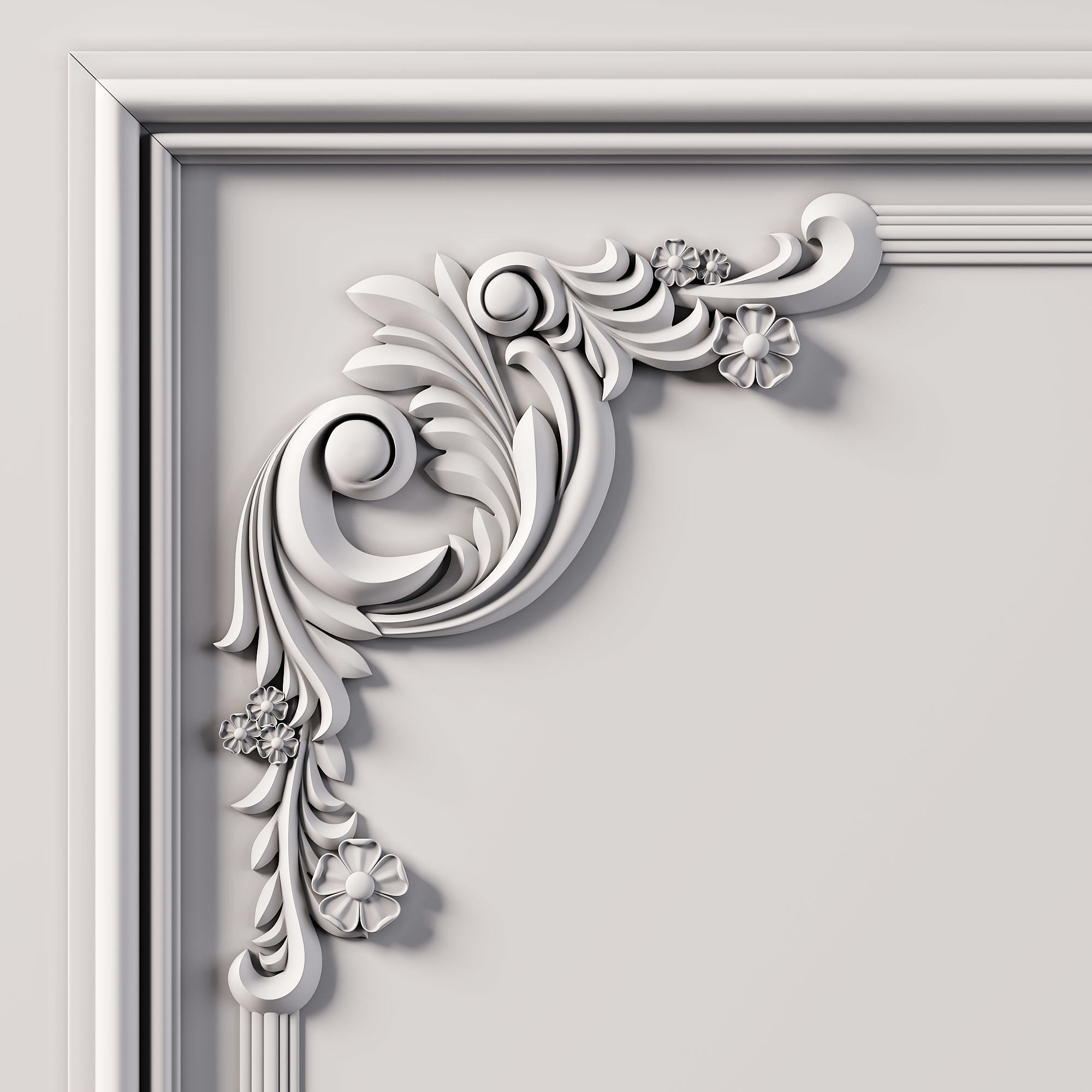 Wall Molding  Low-poly 3D model_6