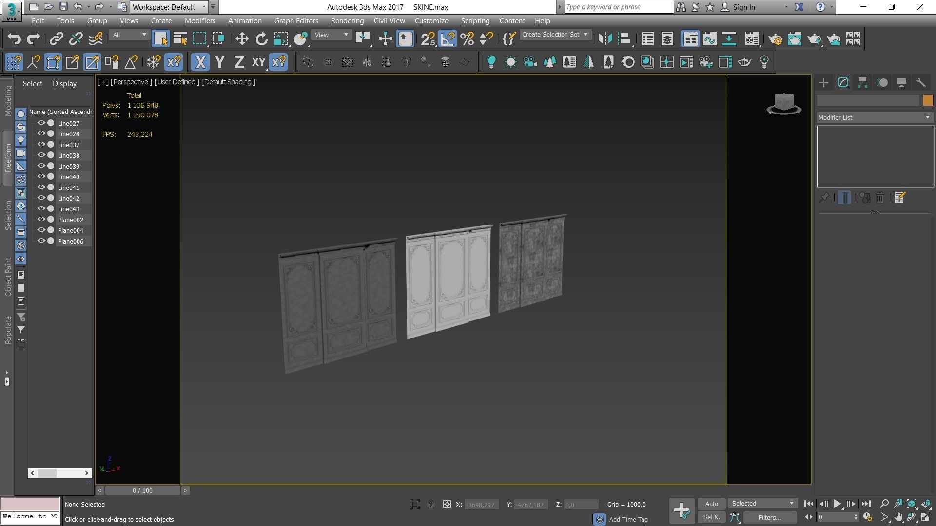 Wall Molding  Low-poly 3D model_13