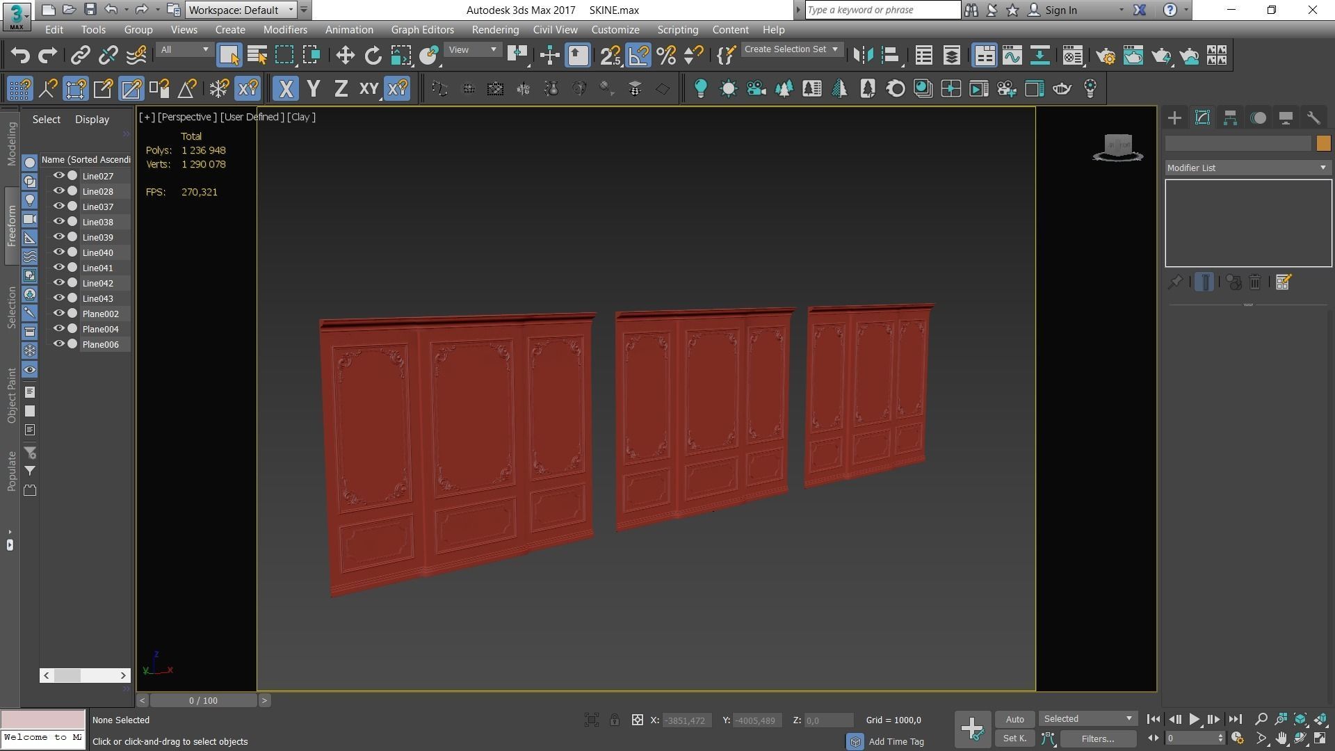 Wall Molding  Low-poly 3D model_12