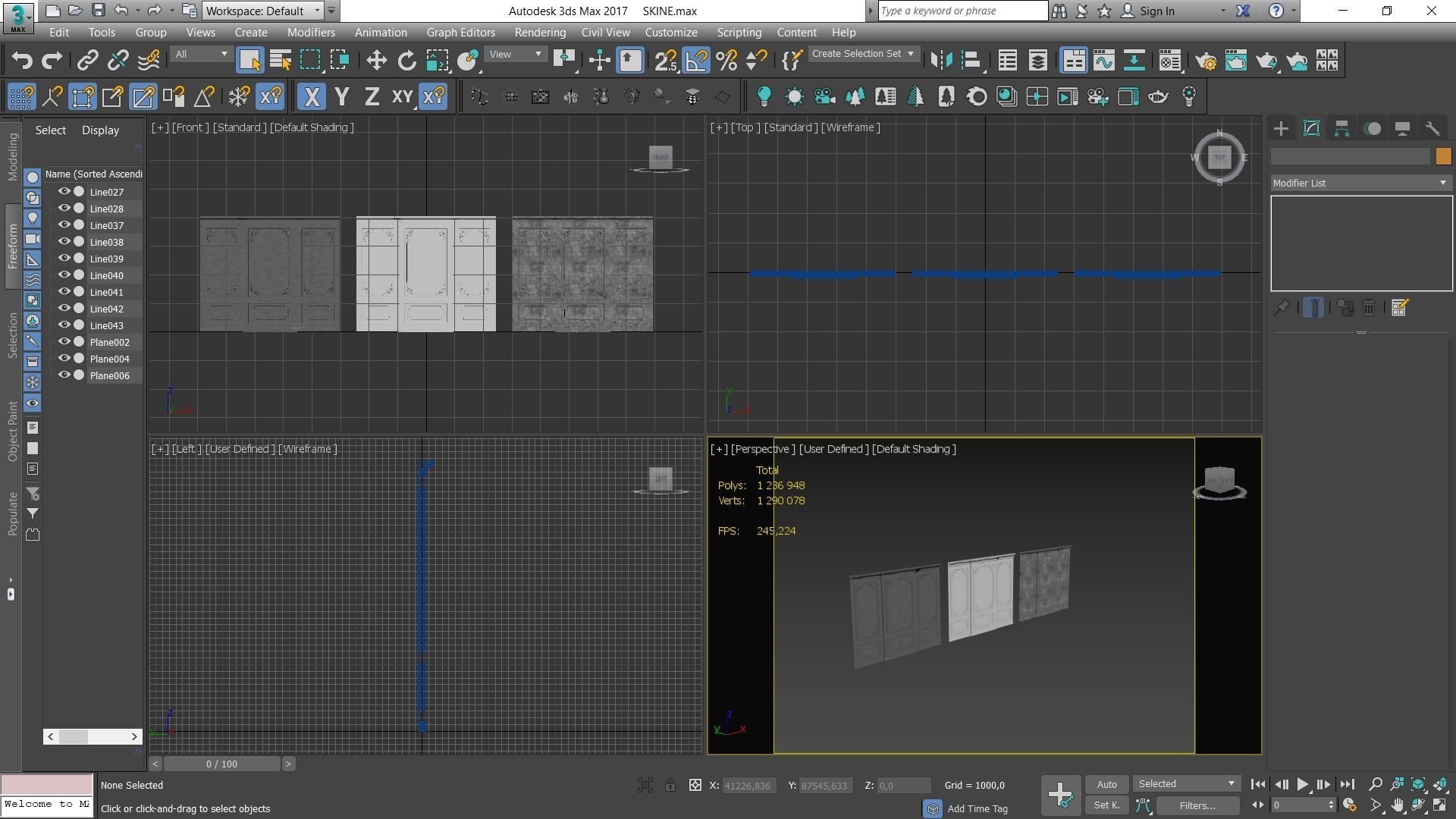 Wall Molding  Low-poly 3D model_10