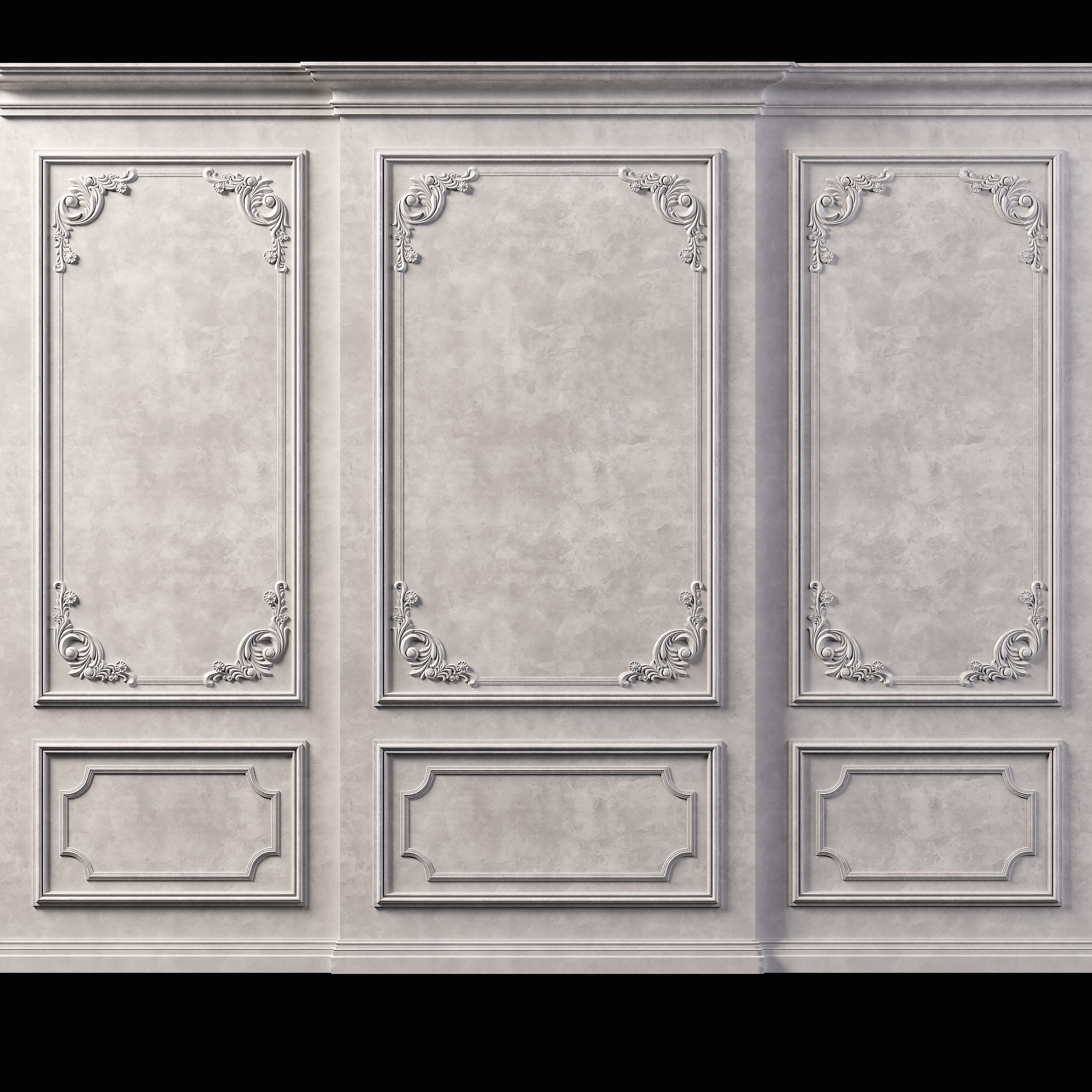 Wall Molding  Low-poly 3D model_3
