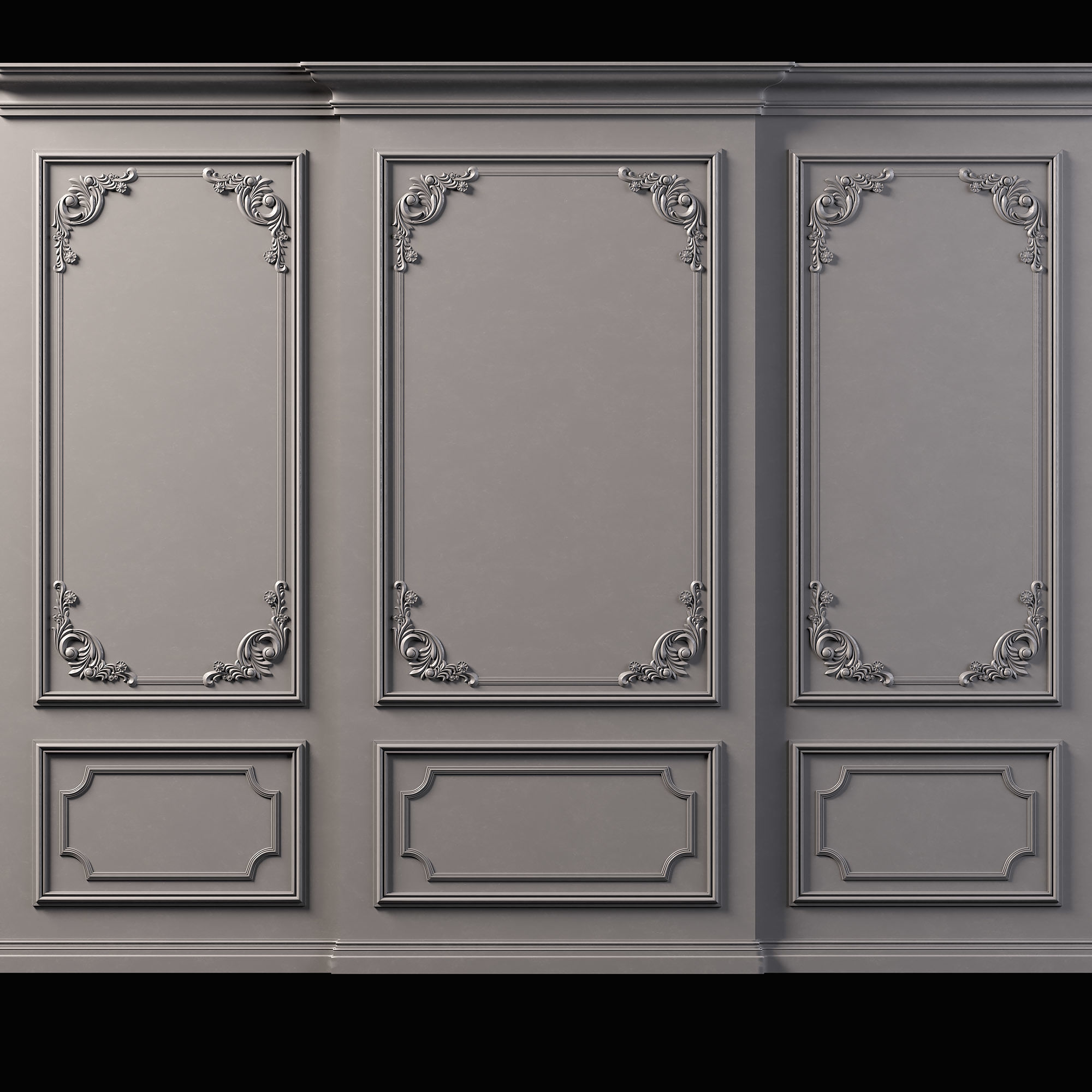 Wall Molding  Low-poly 3D model_1