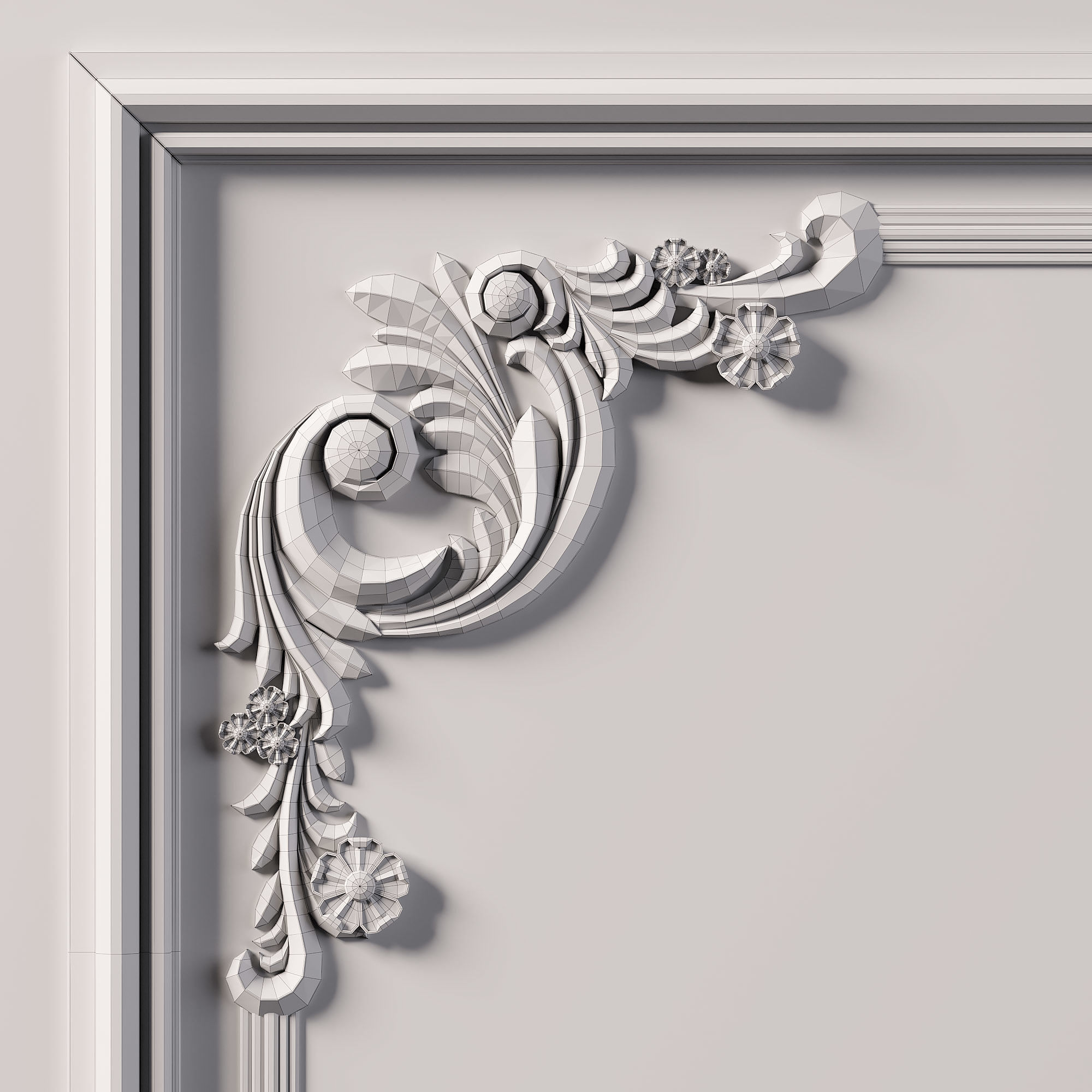 Wall Molding  Low-poly 3D model_8