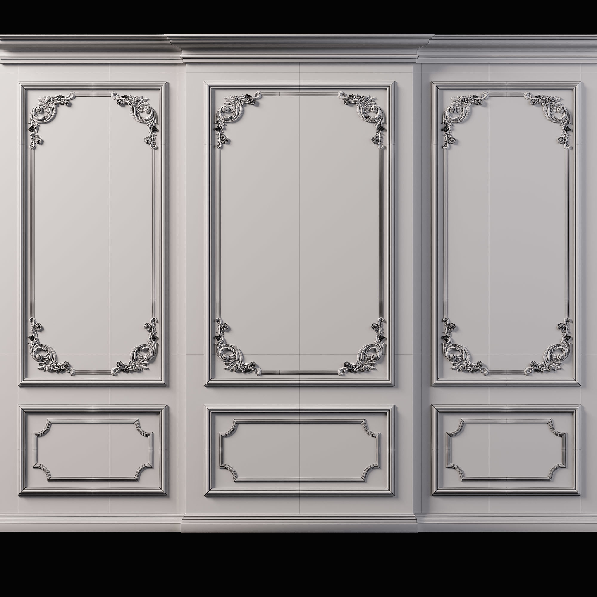 Wall Molding  Low-poly 3D model_4