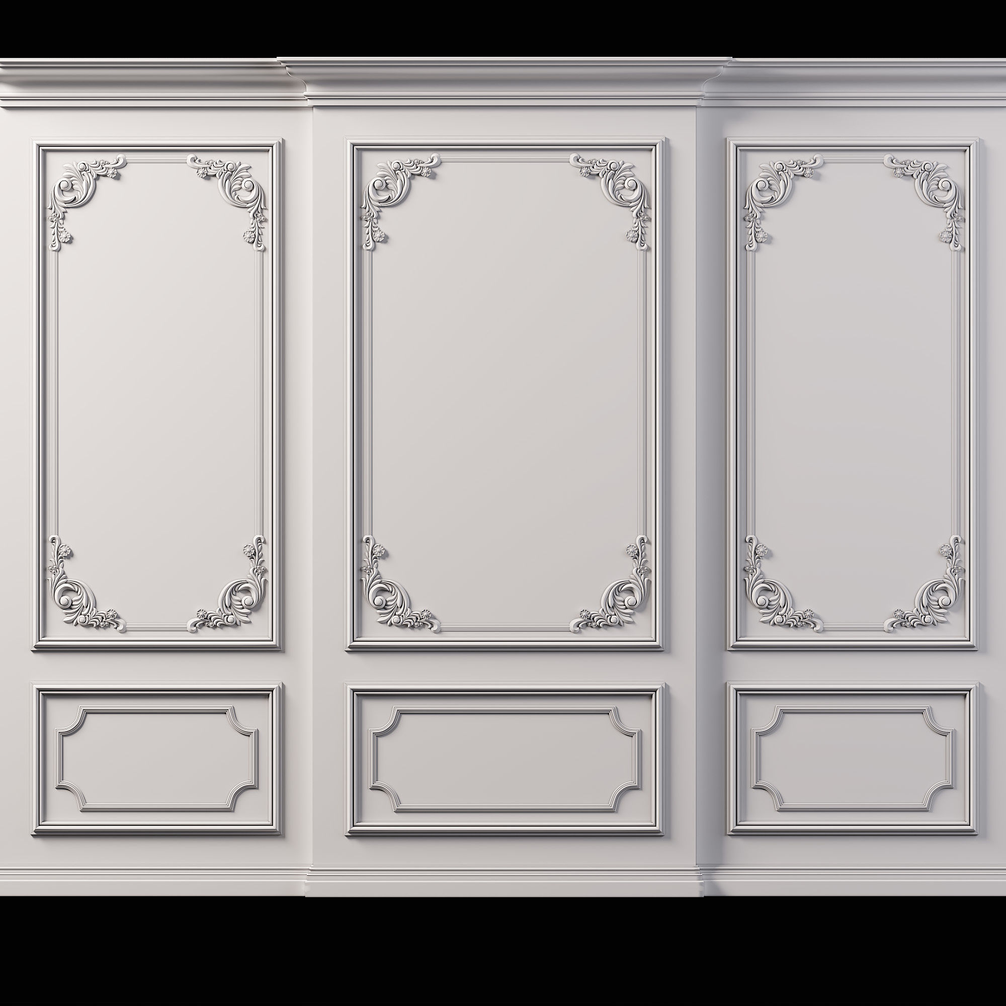 Wall Molding  Low-poly 3D model_2