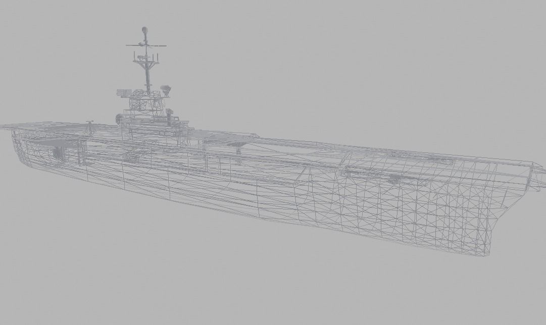 USS Lexington Aircraft Carrier Low-poly 3D model_9