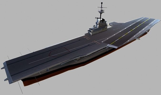 USS Lexington Aircraft Carrier Low-poly 3D model