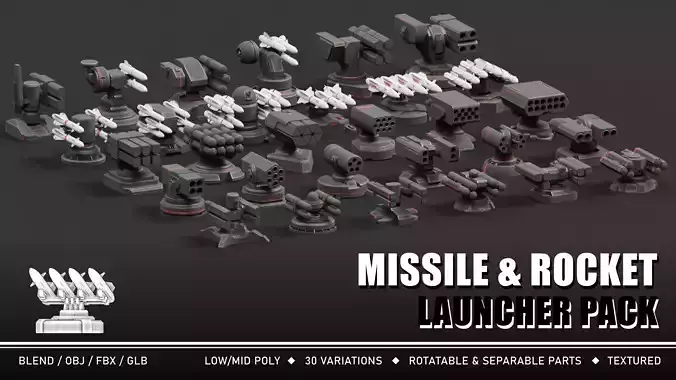 Missile and Rocket Launcher Pack Low-poly 3D model
