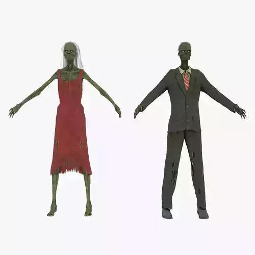 PBR Rigged Mummies With 2 Sets Of Clothing Low-poly 3D model