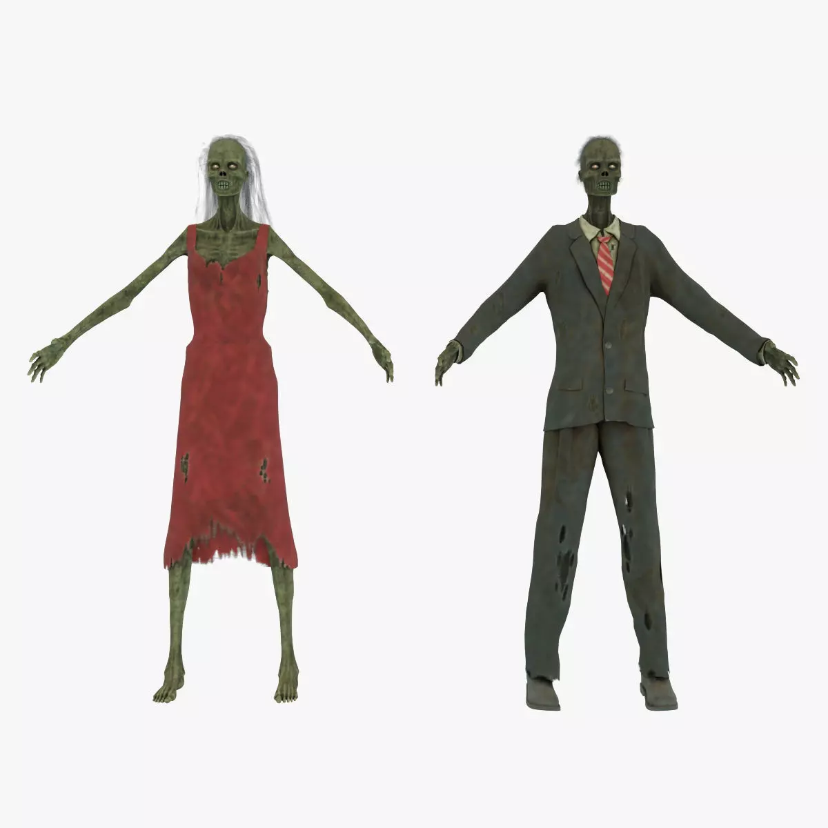 PBR Rigged Mummies With 2 Sets Of Clothing Low-poly 3D model_0