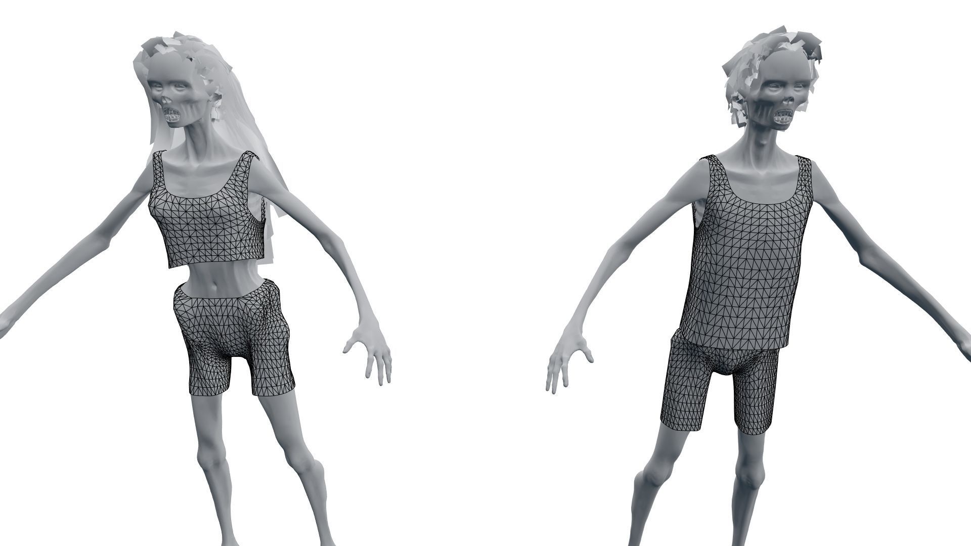 PBR Rigged Mummies With 2 Sets Of Clothing Low-poly 3D model_38