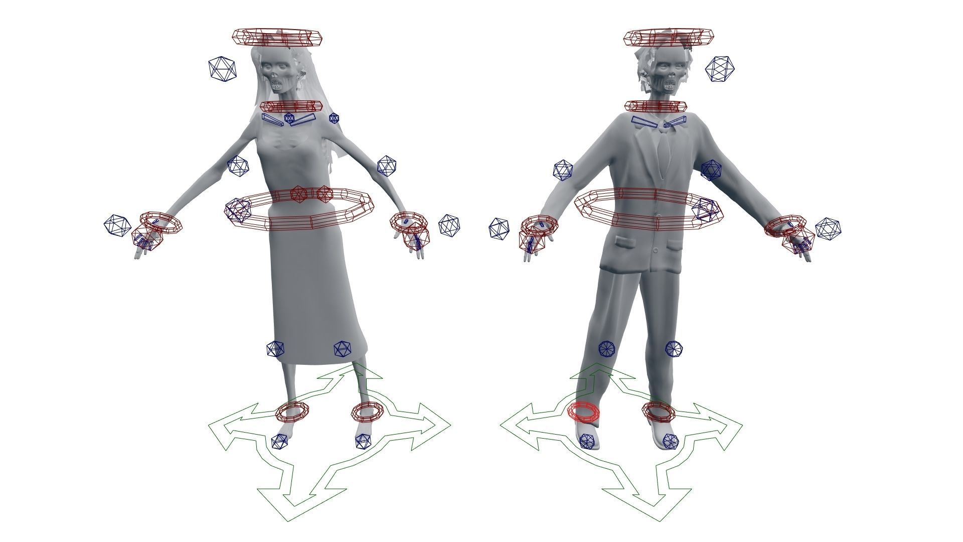 PBR Rigged Mummies With 2 Sets Of Clothing Low-poly 3D model_39