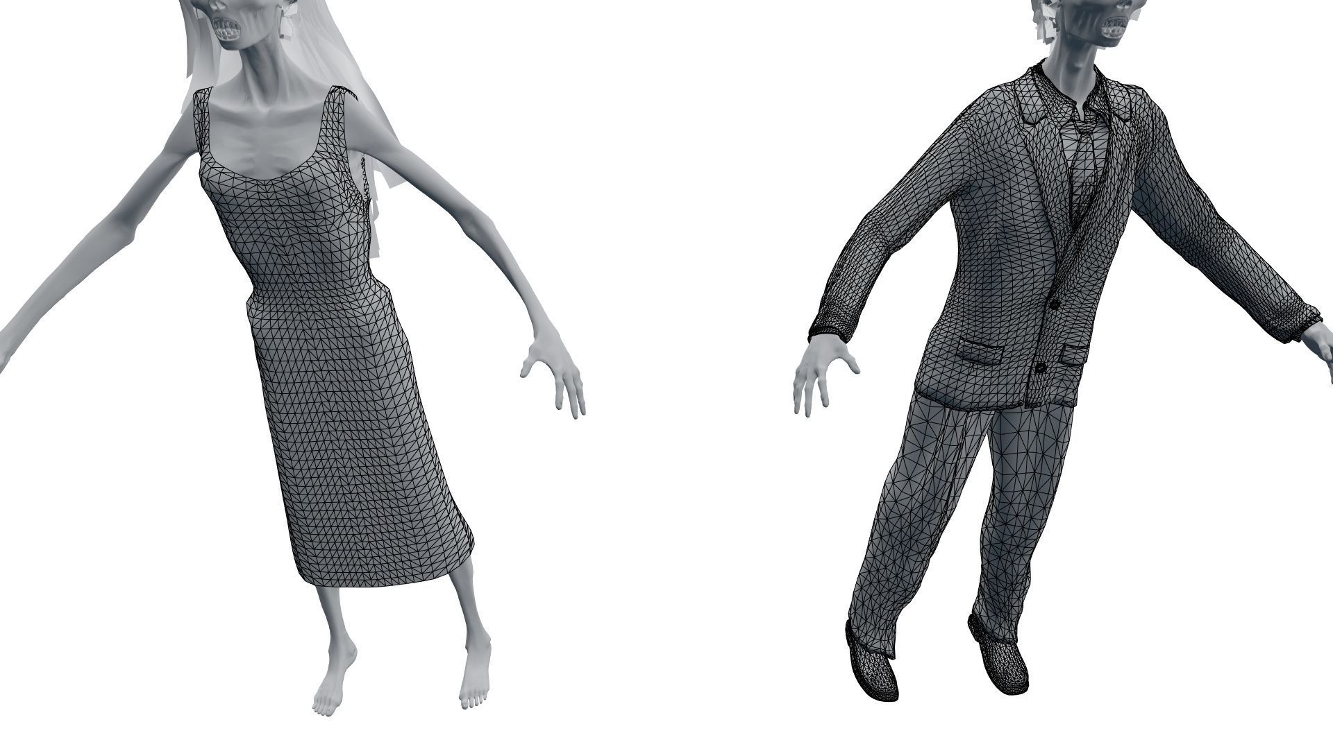 PBR Rigged Mummies With 2 Sets Of Clothing Low-poly 3D model_35