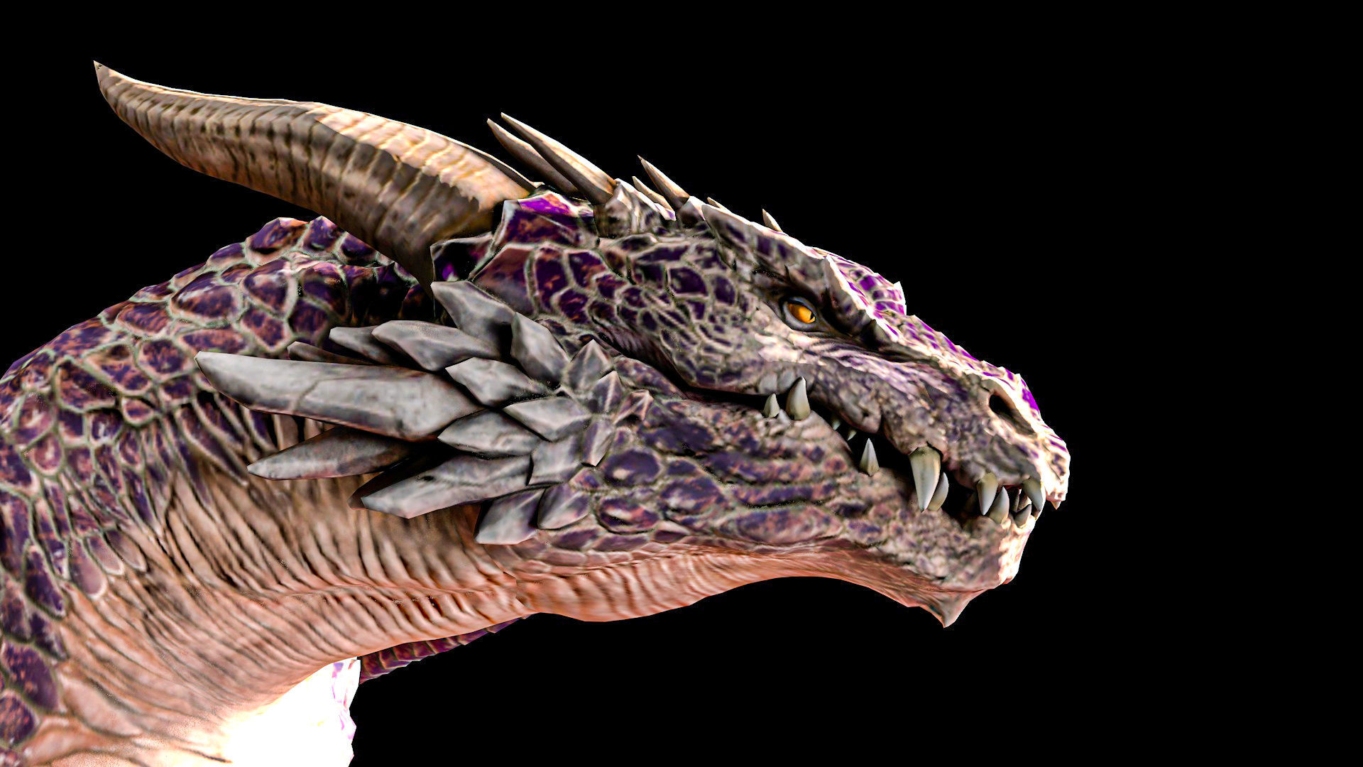 Dragon orange flying Low-poly 3D model_9