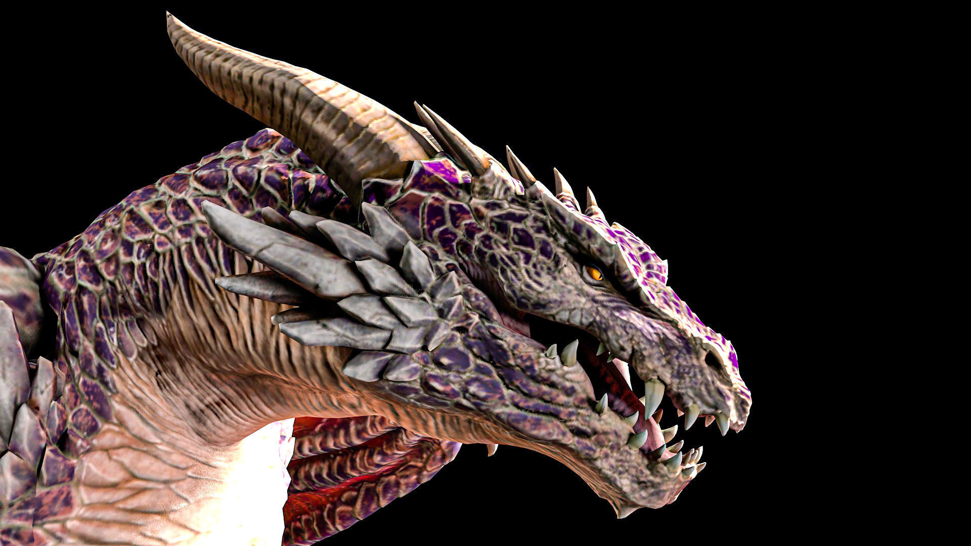 Dragon orange flying Low-poly 3D model_8