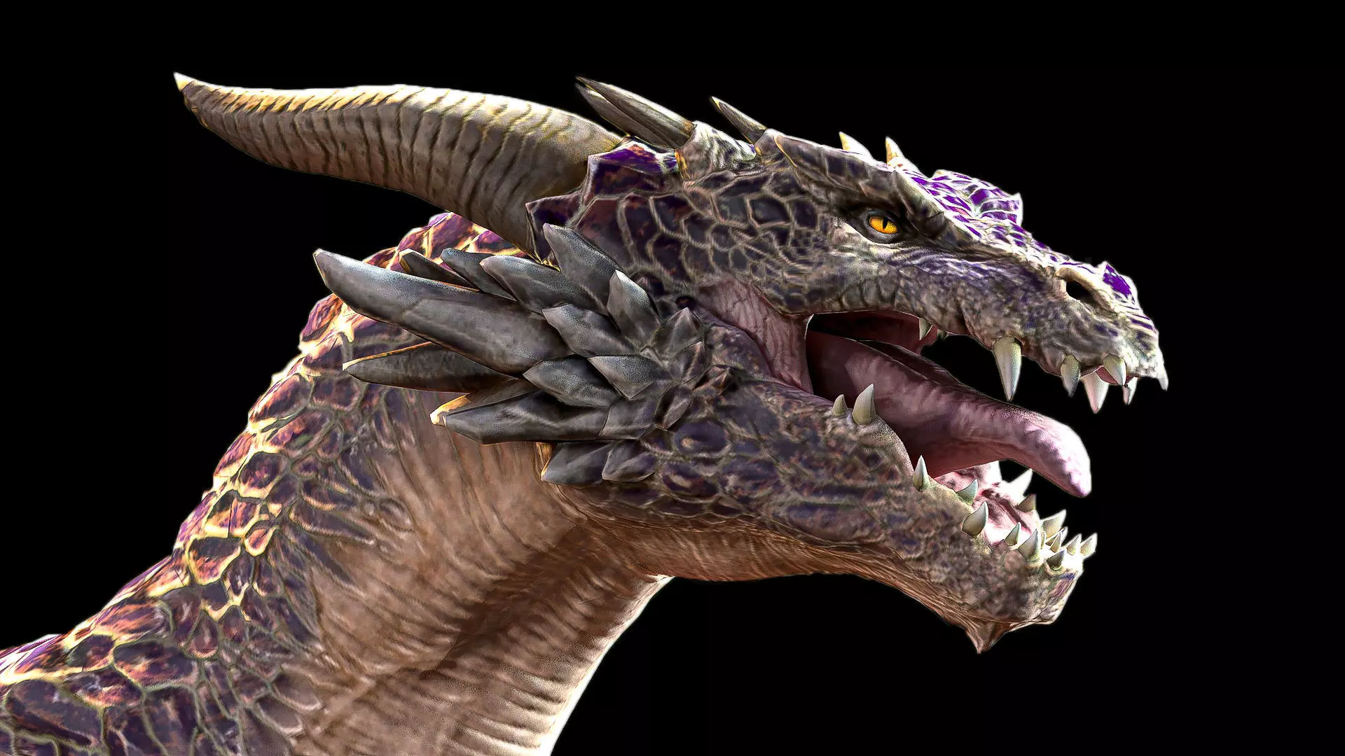 Dragon orange flying Low-poly 3D model_0