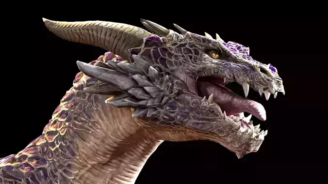 Dragon orange flying Low-poly 3D model