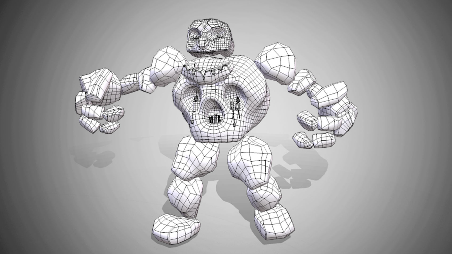 Golem - 4 set skins 18 animations Low-poly 3D model_11
