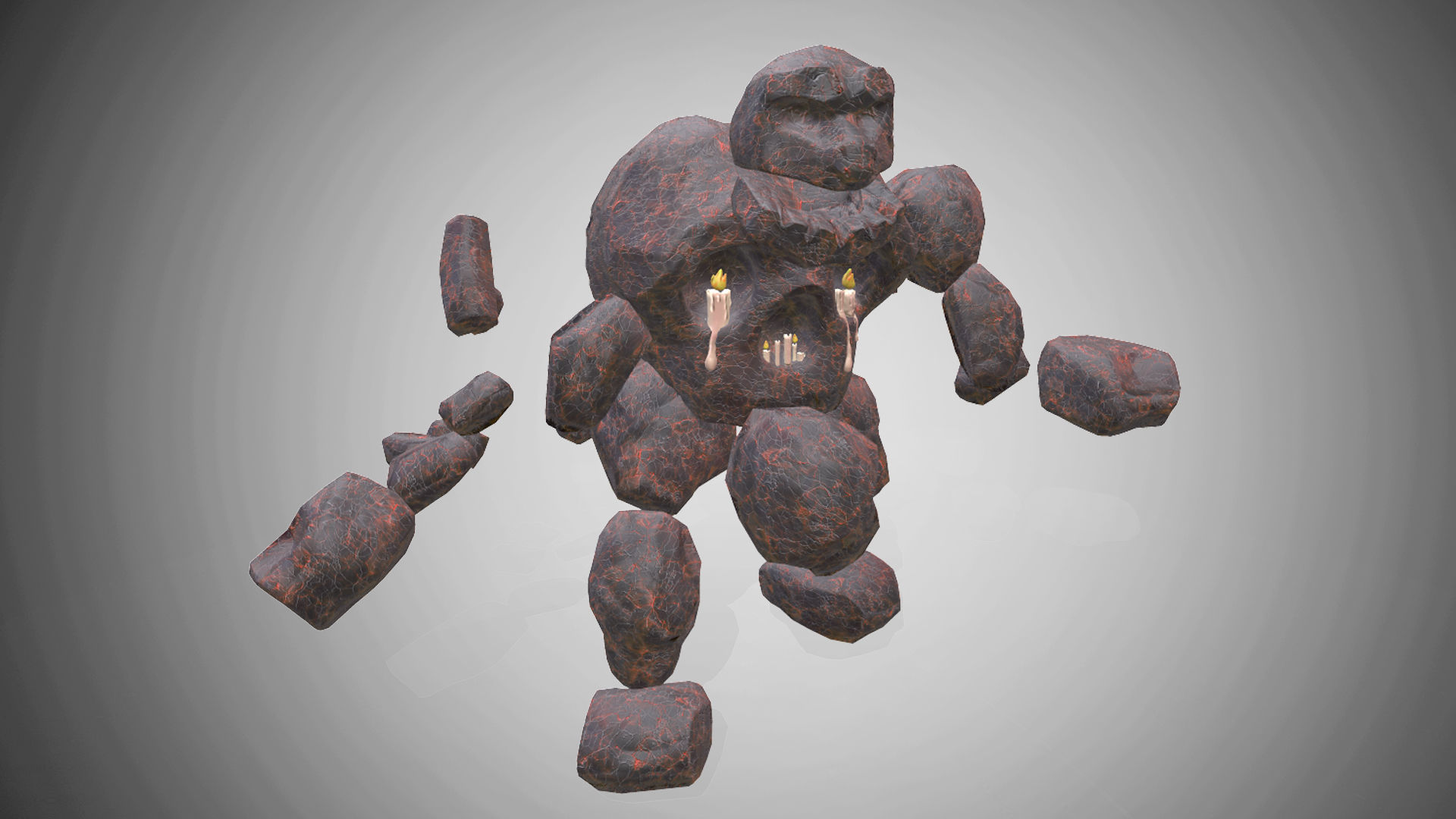 Golem - 4 set skins 18 animations Low-poly 3D model_7