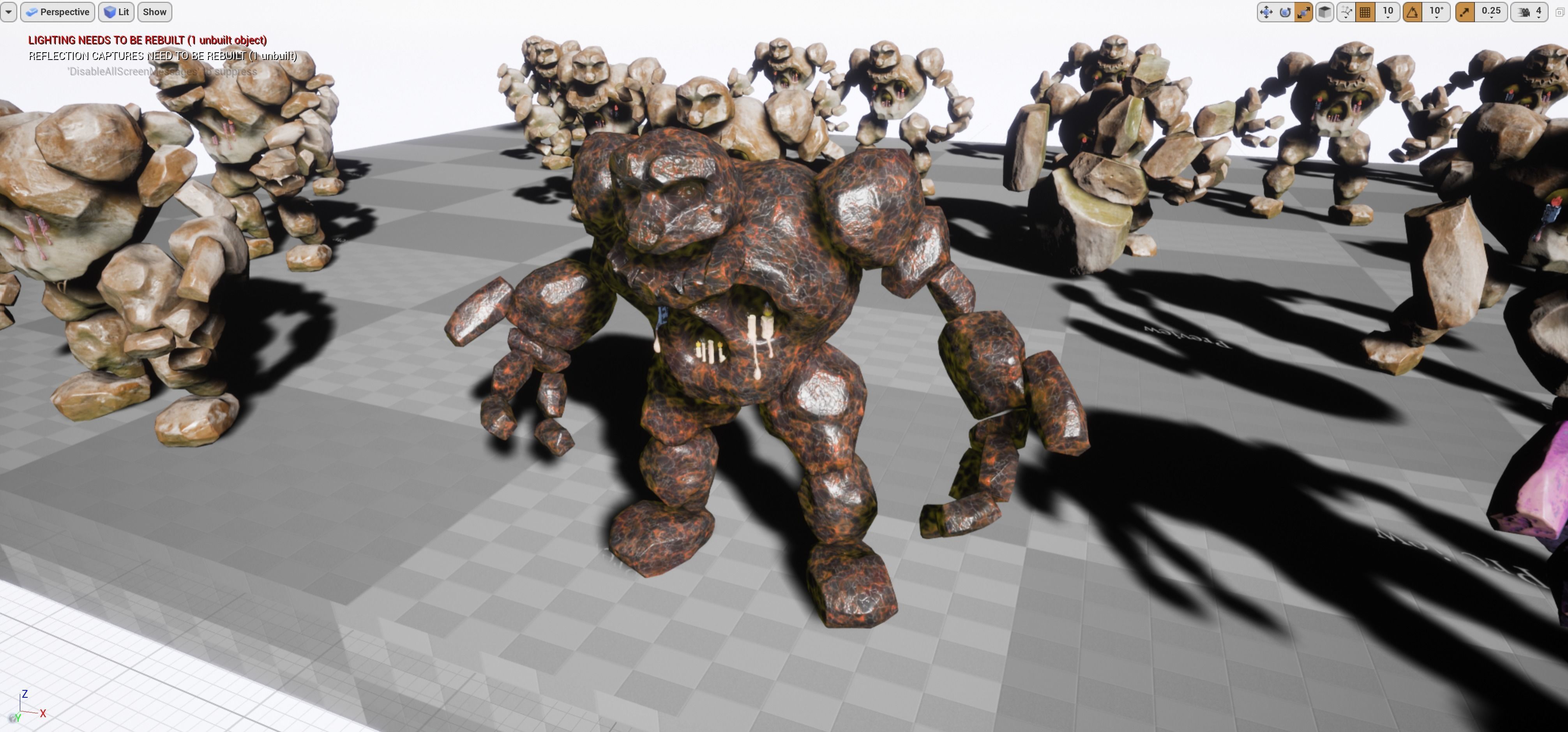 Golem - 4 set skins 18 animations Low-poly 3D model_15