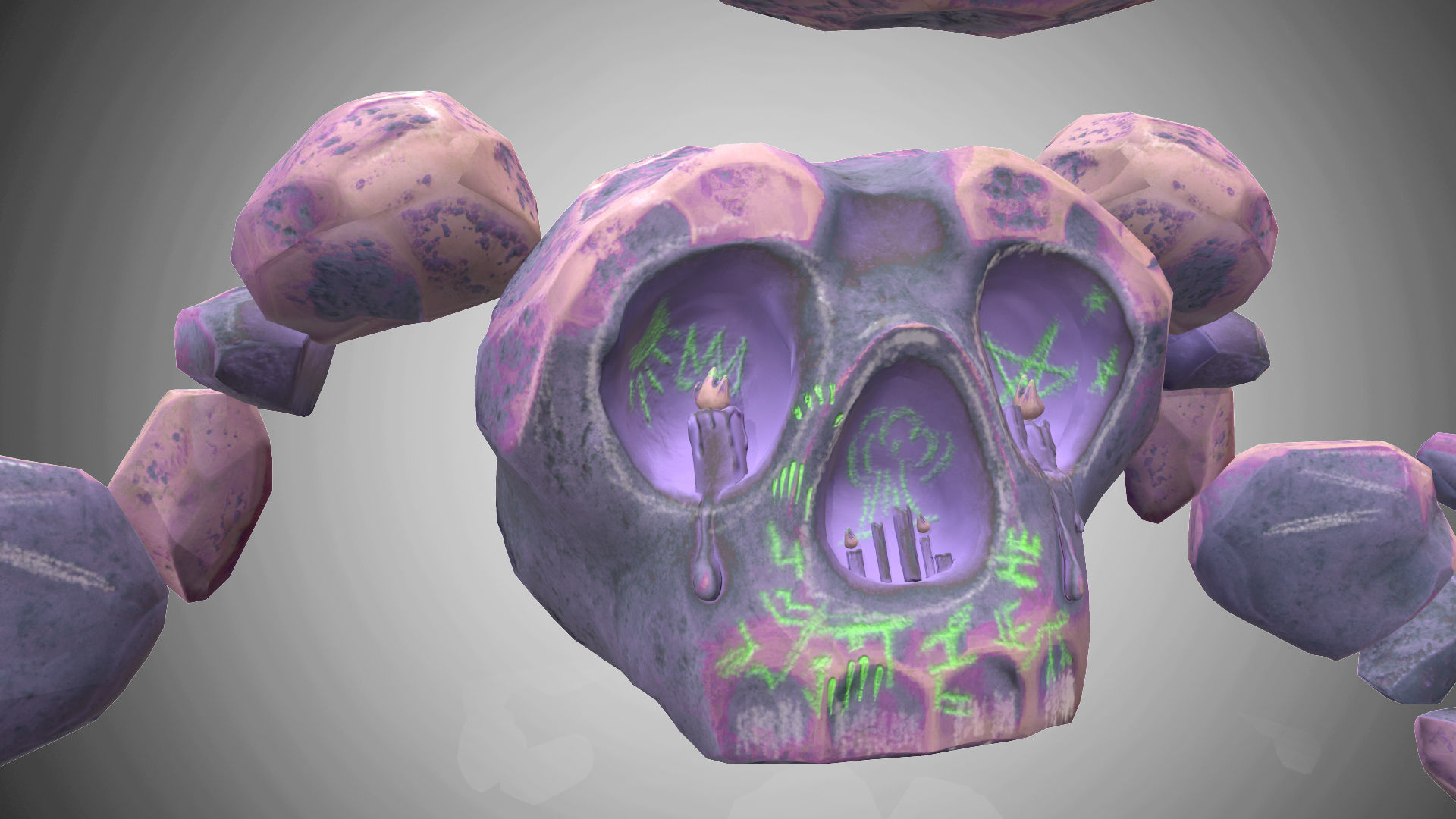 Golem - 4 set skins 18 animations Low-poly 3D model_10