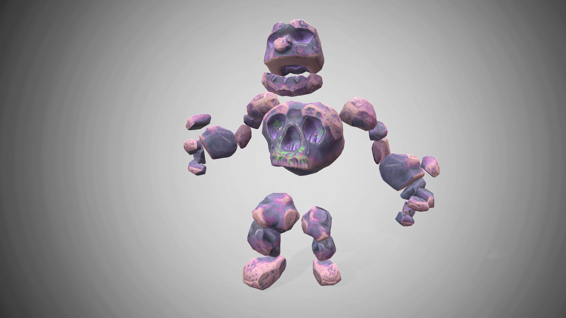 Golem - 4 set skins 18 animations Low-poly 3D model_6